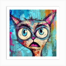 Cat With Blue Eyes 2 Art Print