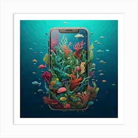 Firefly Creaturemorphic, Smartphone, Aquatic, Version, Futuristic, Surreal, Whimsical, Vibrant, Dyna (1) Art Print