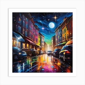 Night On The Street Art Print