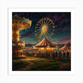 Carnival At Night 1 Art Print