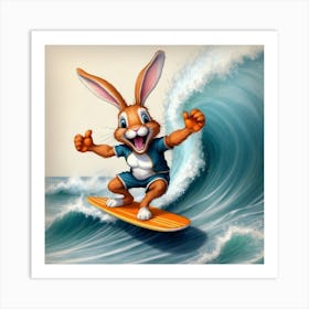 Bunny Surfboard 3 Art Print