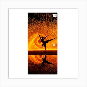 Dancer In Flames Art Print