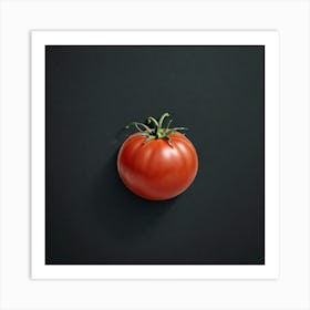 Tomato On A Black Background 1 Art Print