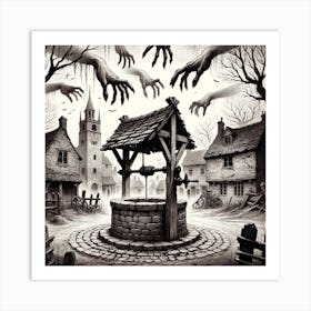 Village In The Dark Art Print