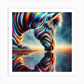 Colorful Zebra Art Print
