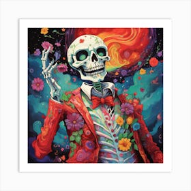 Day Of The Dead Skeleton 3 Art Print