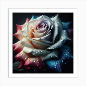 Rainbow Rose Art Print