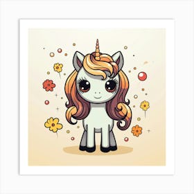 Cute Unicorn 378 Art Print