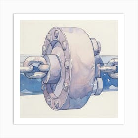 Watercolour Of A Chain Art Print