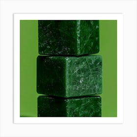 Emerald Cubes Art Print