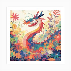 Dragon In The Garden 1 Art Print