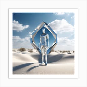 Futuristic Man In The Desert 6 Art Print