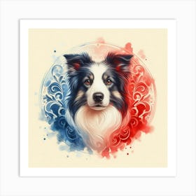 Watercolor Border Collie 4 Art Print