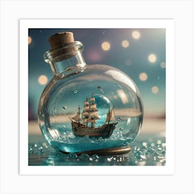 Ship In A Bottle Art Print