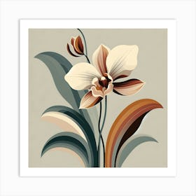 Orchid Painting In Boho Art Art Print