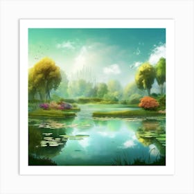 pond in the forest Art Print