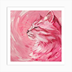 Pink Cat Art Print