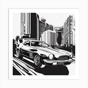 Classic Car In The City Art Print