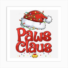 Mens Cool Paws Claus With Santa Hat Christmas Lights Boys Men 1 Art Print