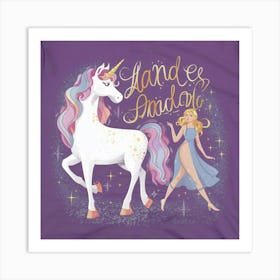 Unicorn And Girl Art Print