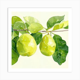 Pears On A Branch Art Print