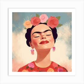 Frida Kahlo bic Smile Art Print