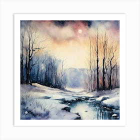 Snowy River In Winter Art Print