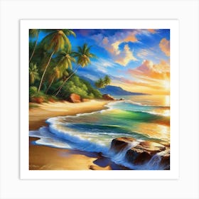 Sunset On The Beach 62 Art Print