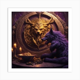 Wolf And Dragon Art Print