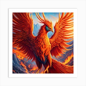 Mystical Blaze: The Wonderland of the Phoenix Art Print