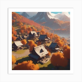 Village In Autumn 15 Art Print