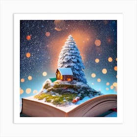 An Open Book Lies On The Sparkling Snow 2 Art Print