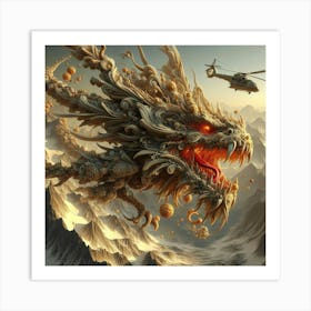 Dragon In The Mountains Art Print