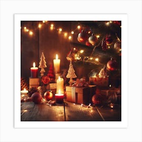 Christmas Tree With Candles 3 Art Print