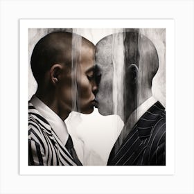 Two Men Kissing Art Print