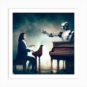 Robot Piano Player Art Print