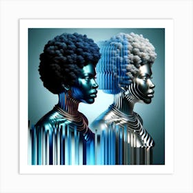 Two Women With Afro Hair Art Print