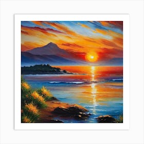 Sunset Over The Sea 1 Art Print