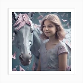 Girl With A Horse 16 Art Print