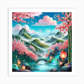 Asian Landscape Art Print