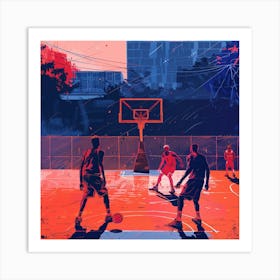 A Basketball Match Lofi Illustration 1718670951 2 Art Print