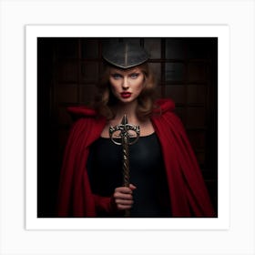 AI Taylor Swift Red Riding Hood Art Print