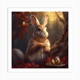 Bejewelled Bunny Rabbit. The perfect combination of cute and elegant Art Print