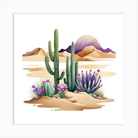 Cactus In The Desert 6 Art Print