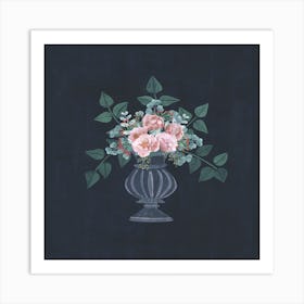 Pink Roses In A Vase Flowers Roses Vase Floral Bouquet Art Print