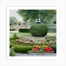 Fountain In The Garden 5 Art Print