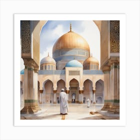 architecteur islamic Color harmony Heaven Watercolor Art Print