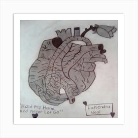 Holding Hands Heart Drawing Art Print