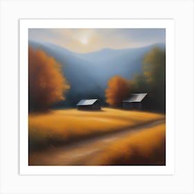 Barns In The Mountains Art Print