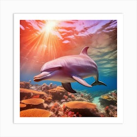 Dolphin In The Sea Art Print